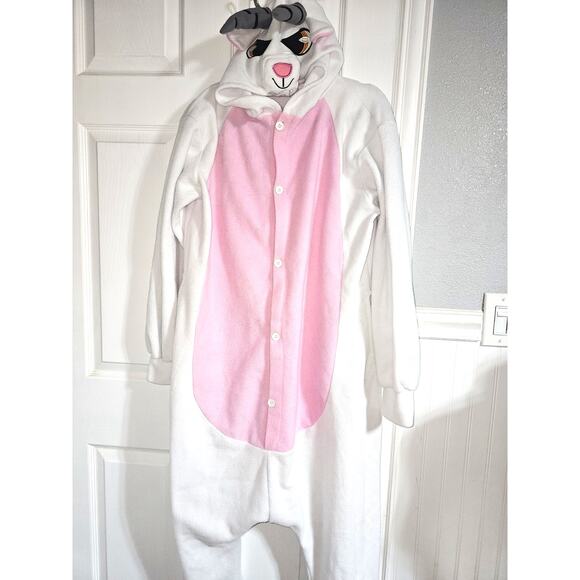 Goat Llama Costume Adult One Piece Furry Halloween Costume Sleepover - Picture 2 of 7